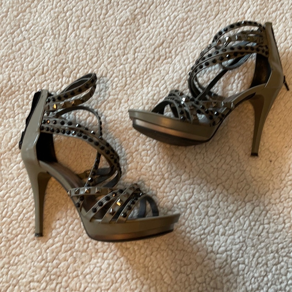 Gray high heels